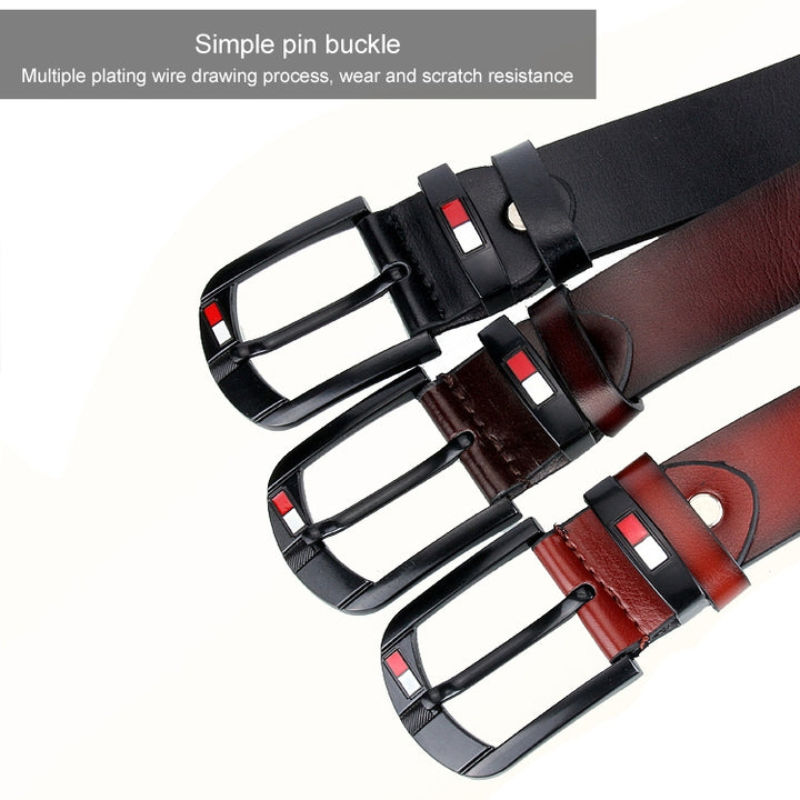 Dandali L8033 Men Retro Casual Antique Pin Buckle Leather Belt Waistband, Size: 125cm, L8033