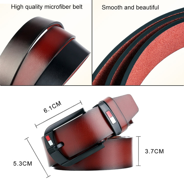 Dandali L8033 Men Retro Casual Antique Pin Buckle Leather Belt Waistband, Size: 125cm, L8033