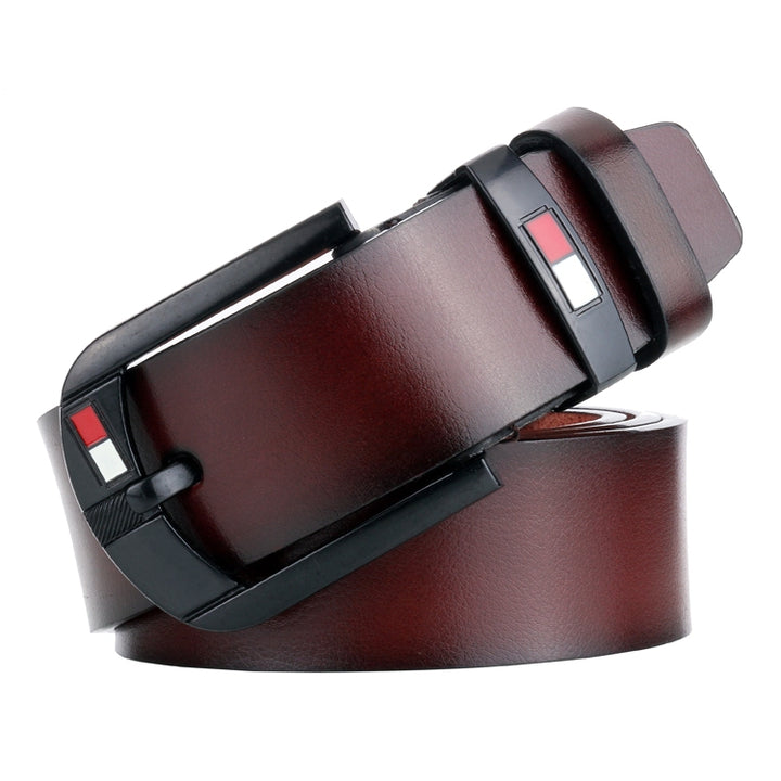 Dandali L8033 Men Retro Casual Antique Pin Buckle Leather Belt Waistband, Size: 125cm, L8033