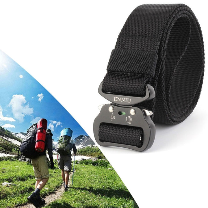 ENNIU 3.8cm Wide Aviation Aluminum Buckle Nylon Belt Adjustable Multifunction Training Belts