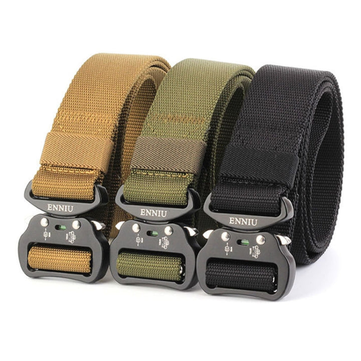 ENNIU 3.8cm Wide Aviation Aluminum Buckle Nylon Belt Adjustable Multifunction Training Belts