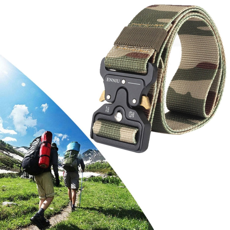 ENNIU 4.3cm Wide Outdoor Casual Nylon Belt Adjustable Multifunction Training Belts for Men, Army Green, Black, Brown, Urban camouflage, Desert camouflage, Jungle camouflage, CP camouflage