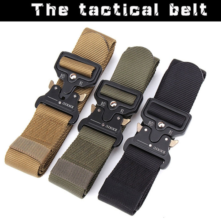 ENNIU 4.3cm Wide Outdoor Casual Nylon Belt Adjustable Multifunction Training Belts for Men, Army Green, Black, Brown, Urban camouflage, Desert camouflage, Jungle camouflage, CP camouflage