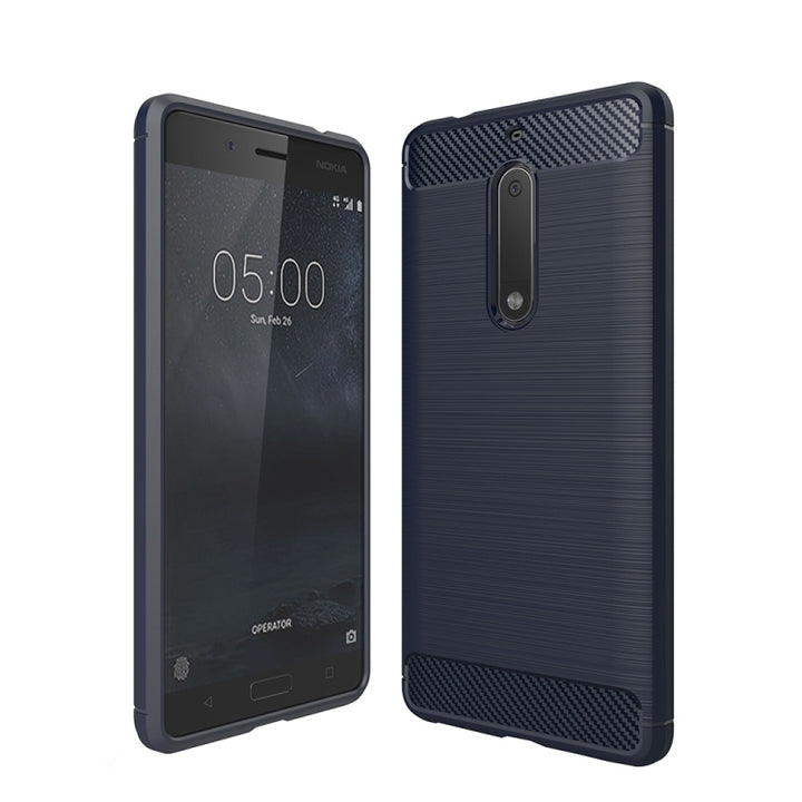 For Nokia 5 Brushed Carbon Fiber Texture Shockproof TPU Protective Cover Case, Nokia 5, For Nokia 5