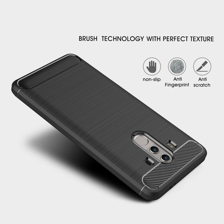 For Huawei  Mate 10 Pro Brushed Texture Carbon Fiber Shockproof TPU Rugged Armor Protective Case , For Mate 10 Pro, For Huawei Mate 10 Pro