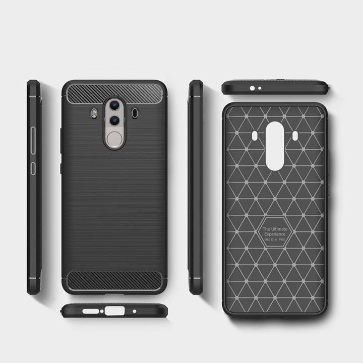 For Huawei  Mate 10 Pro Brushed Texture Carbon Fiber Shockproof TPU Rugged Armor Protective Case , For Mate 10 Pro, For Huawei Mate 10 Pro