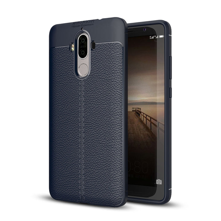 For Huawei  Mate 9 Litchi Texture Full Coverage TPU Protective Back Cover Case , For Mate 9