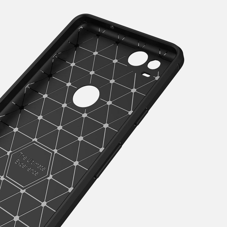 For Google Pixei 2 Brushed Texture Carbon Fiber Shockproof TPU Rugged Armor Protective Case, For Google Pixel 2, Google Pixel 2