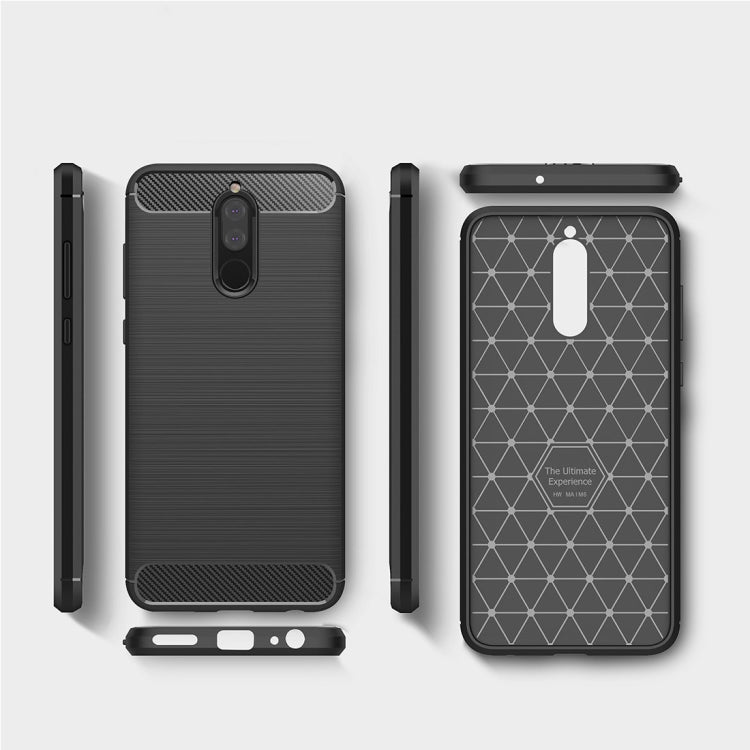 For Huawei  Mate 10 Lite Brushed Carbon Fiber Texture TPU Shockproof Anti-slip Soft Protective Back Cover Case, For Mate 10 Lite, For Huawei Mate 10 Lite