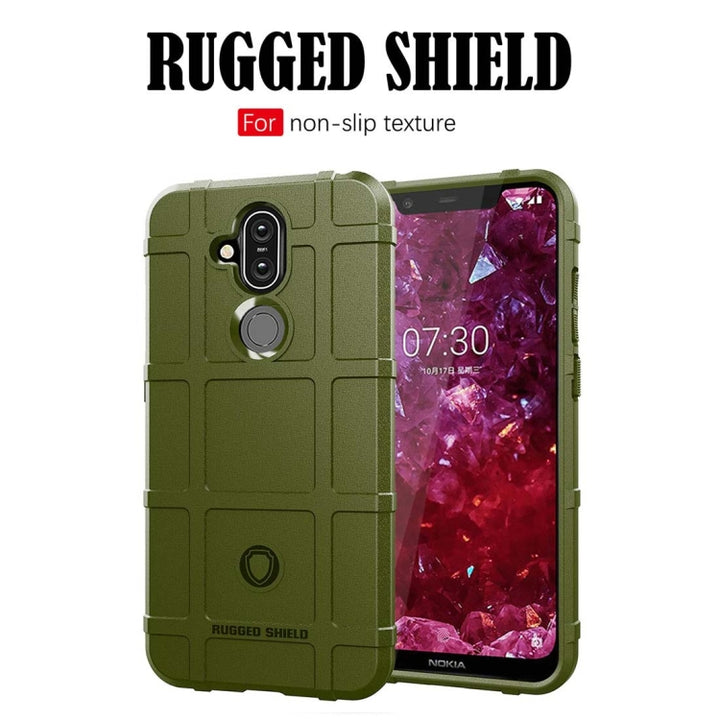 Shockproof Protector Cover Full Coverage Silicone Case for Nokia 8.1 / X7, For Nokia 8.1 / X7