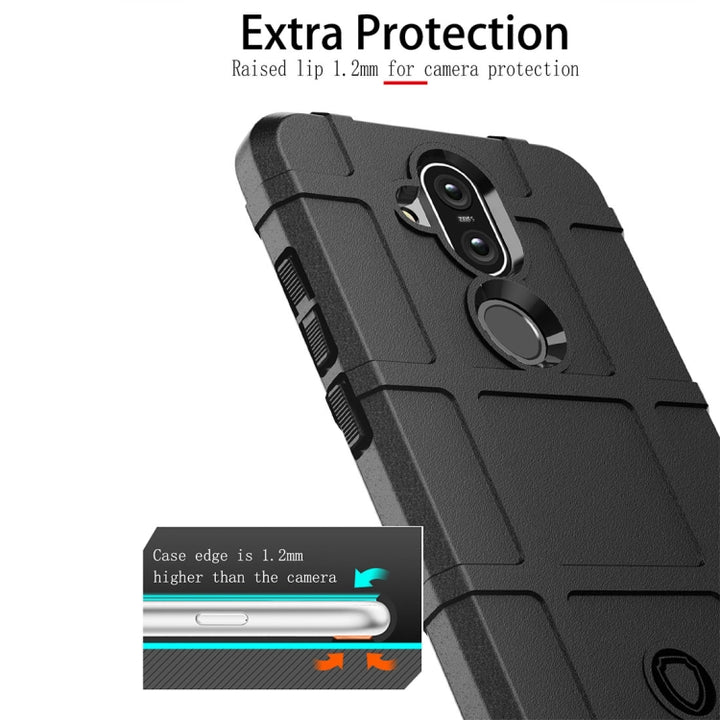 Shockproof Protector Cover Full Coverage Silicone Case for Nokia 8.1 / X7, For Nokia 8.1 / X7