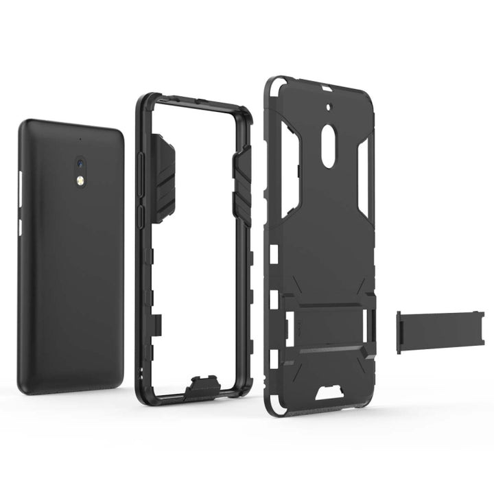 Shockproof PC + TPU Case for Nokia 2.1, with Holder, For Nokia 2.1