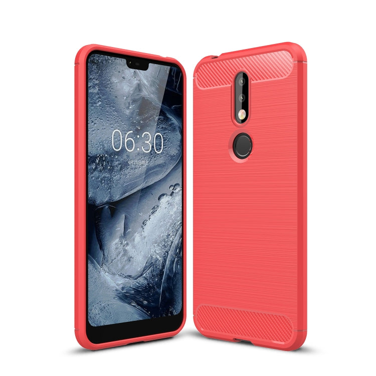 Brushed Texture Carbon Fiber Soft TPU Case for Nokia 7.1, Nokia 7.1, For Nokia 7.1