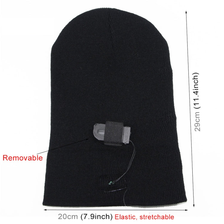 Unisex Warm Winter Polyacrylonitrile Knit Hat Adult Head Cap with 5 LED Light