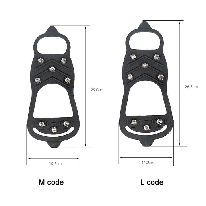 1 Pair 011 8-teeth Outdoor Snow Ice Ground Anti-slip Crampons Shoe Cover, Size:L (255-275mm), Size:L (255-275mm)