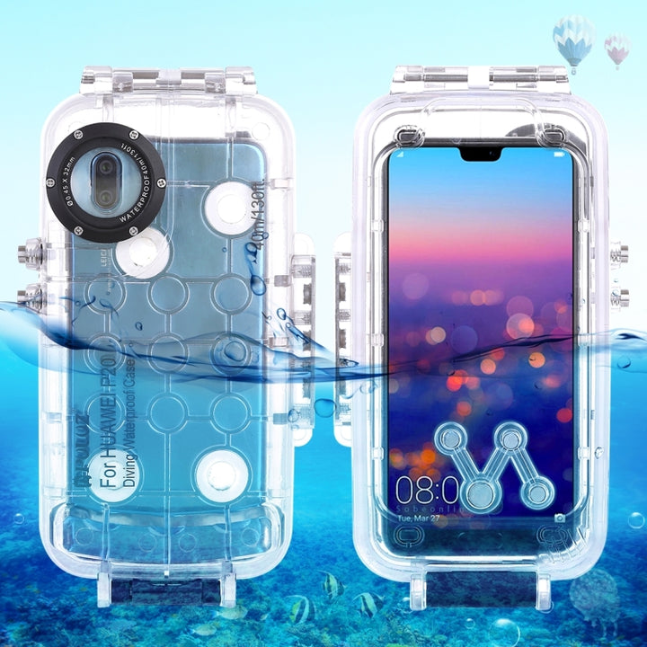 PULUZ PULUZ 40m/130ft Waterproof Diving Case for Huawei P20, Photo Video Taking Underwater Housing Cover, For Huawei P20(T), For Huawei P20(B), For Huawei P20(W)