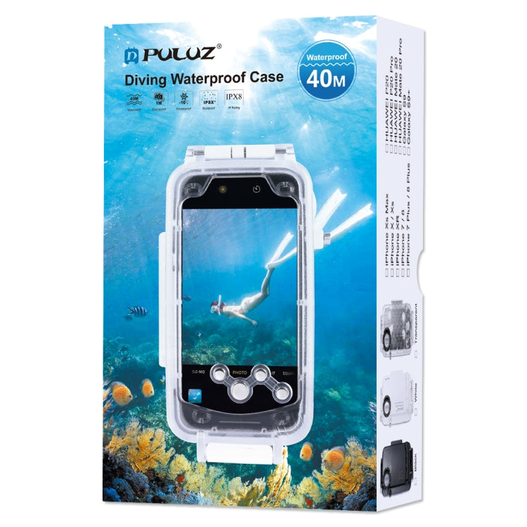 PULUZ PULUZ 40m/130ft Waterproof Diving Case for Huawei P20, Photo Video Taking Underwater Housing Cover, For Huawei P20(T), For Huawei P20(B), For Huawei P20(W)