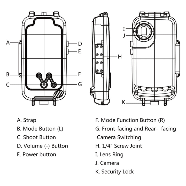 PULUZ PULUZ 40m/130ft Waterproof Diving Case for Huawei P20, Photo Video Taking Underwater Housing Cover, For Huawei P20(T), For Huawei P20(B), For Huawei P20(W)