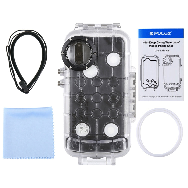 PULUZ 40m/130ft Waterproof Diving Case for Huawei P20 Pro, Photo Video Taking Underwater Housing Cover, For Huawei P20 Pro(T), For Huawei P20 Pro(W), For Huawei P20 Pro(B)