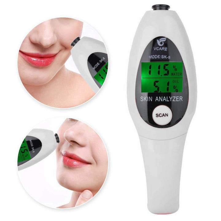 Mini Portable LCD Digital Moisture Skin Care Tester Moisture Oil Content Analyzer, Mini