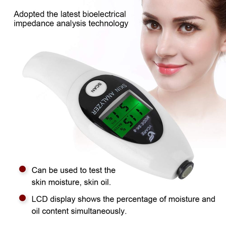 Mini Portable LCD Digital Moisture Skin Care Tester Moisture Oil Content Analyzer, Mini