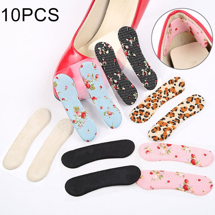 5 Pairs High-heeled Shoes Wear-resistant Rearfoot Stickers, Random Color Delivery