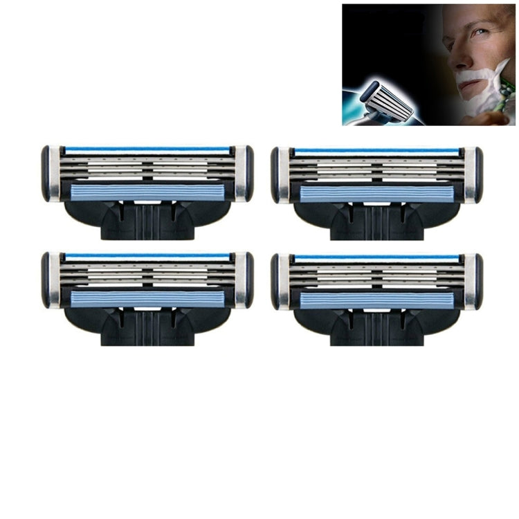 4 PCS Face Care Barber Shaving Razor Blade Refills Replacement Kit for Man