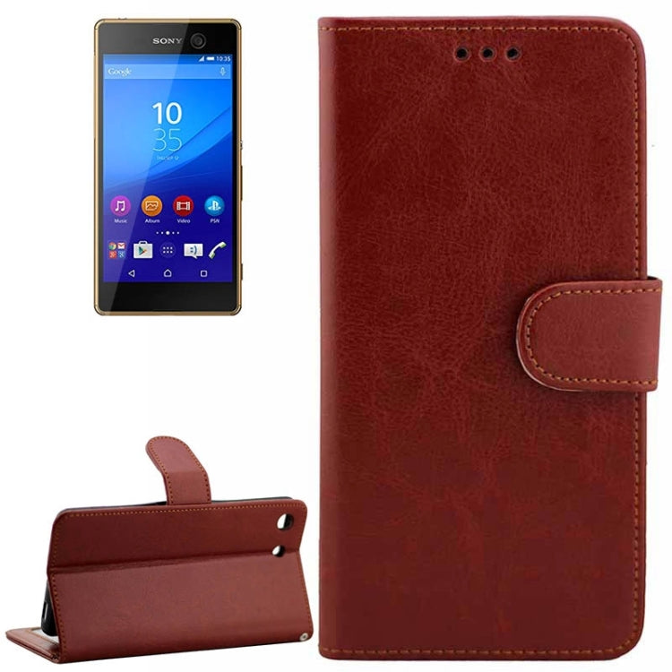 Crazy Horse Texture Horizontal Flip Leather Case with Holder & Card Slots & Wallet & Photo Frame for Sony Xperia M5 / E5603 / E5606 / E5653 / E5633 / E5643 / E5663