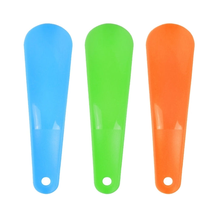 5 PCS 019 Plastic Shoehorn Household Shoes Auxiliary Shoe Puller, Specification: Curved, Color Random Delivery, Curved