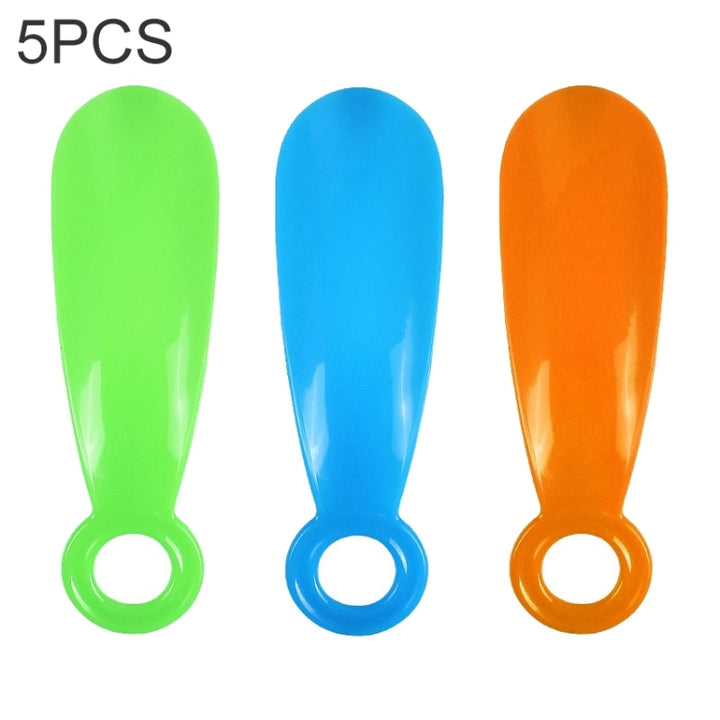 5 PCS 019 Plastic Shoehorn Household Shoes Auxiliary Shoe Puller, Specification: Circle, Color Random Delivery, Circle