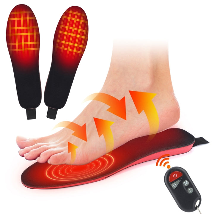 Rechargeable Electric Heating Insole Wireless Remote Control Smart Thermal Insole,Size:Large(41-46 Size), Size:Large