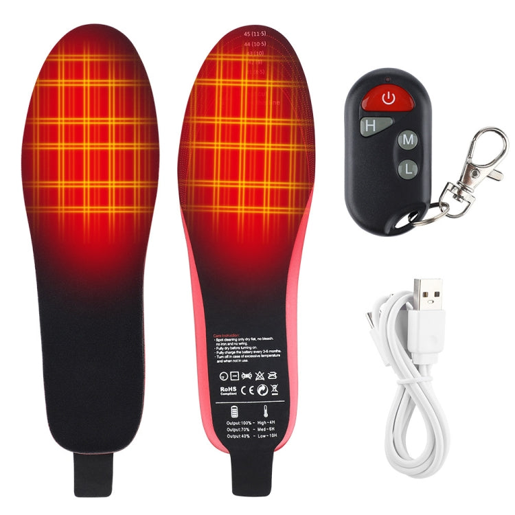 Rechargeable Electric Heating Insole Wireless Remote Control Smart Thermal Insole,Size:Large(41-46 Size), Size:Large