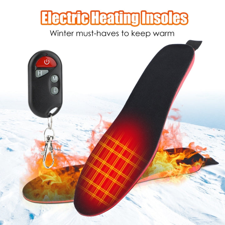 Rechargeable Electric Heating Insole Wireless Remote Control Smart Thermal Insole,Size:Large(41-46 Size), Size:Large