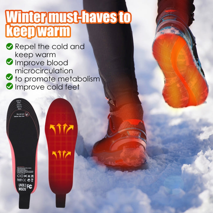 Rechargeable Electric Heating Insole Wireless Remote Control Smart Thermal Insole,Size:Large(41-46 Size), Size:Large