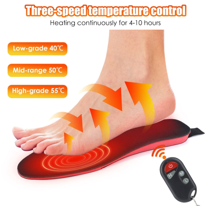 Rechargeable Electric Heating Insole Wireless Remote Control Smart Thermal Insole,Size:Large(41-46 Size), Size:Large