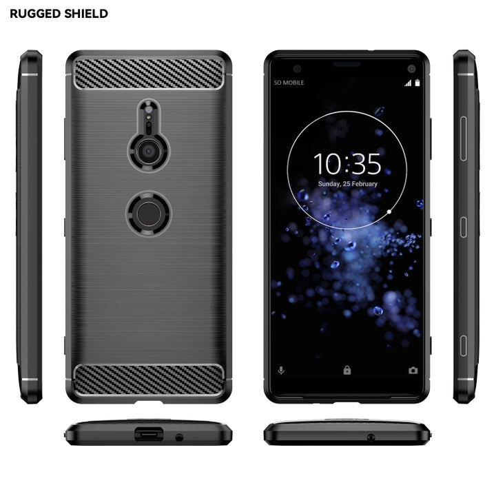 Brushed Texture Carbon Fiber Shockproof TPU Case for Sony Xperia XZ3, For Sony Xperia XZ3, Sony Xperia XZ3