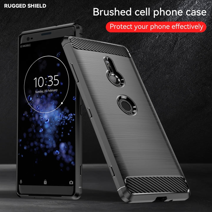 Brushed Texture Carbon Fiber Shockproof TPU Case for Sony Xperia XZ3, For Sony Xperia XZ3, Sony Xperia XZ3