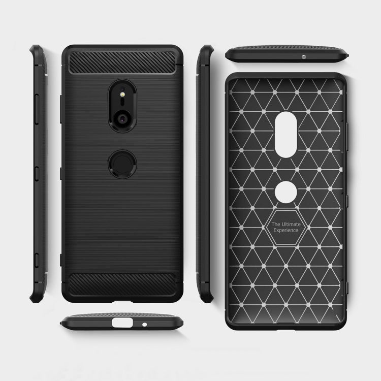 Brushed Texture Carbon Fiber Shockproof TPU Case for Sony Xperia XZ3, For Sony Xperia XZ3, Sony Xperia XZ3