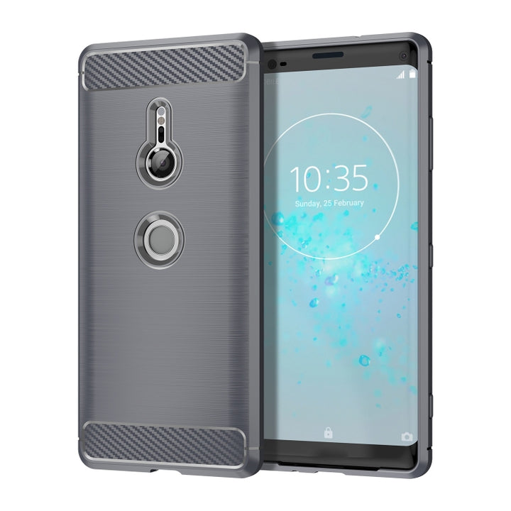 Brushed Texture Carbon Fiber Shockproof TPU Case for Sony Xperia XZ3, For Sony Xperia XZ3, Sony Xperia XZ3