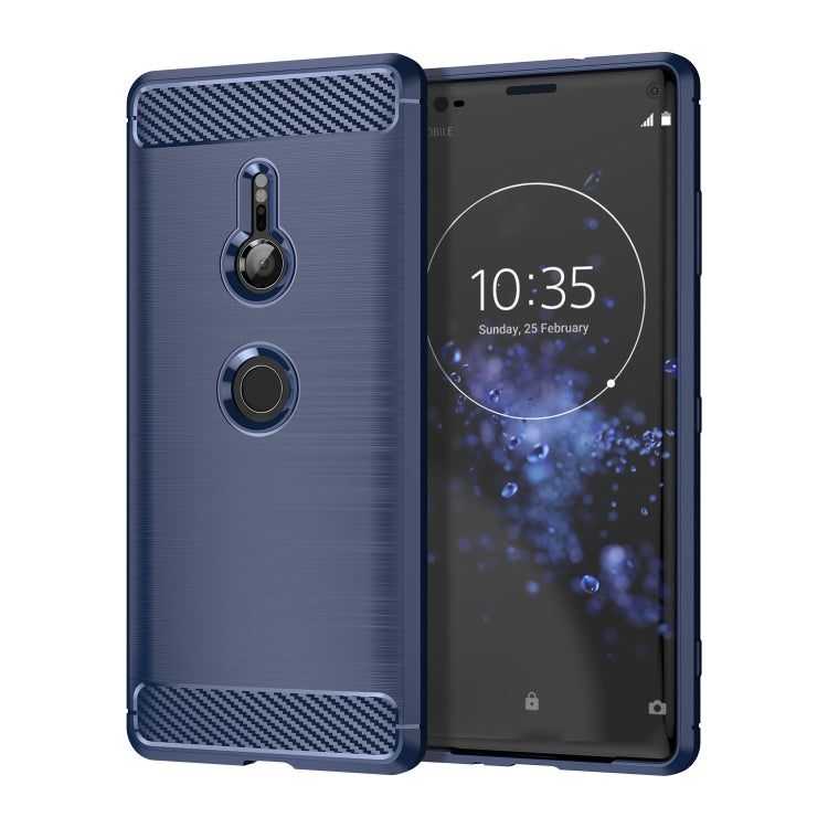 Brushed Texture Carbon Fiber Shockproof TPU Case for Sony Xperia XZ3, For Sony Xperia XZ3, Sony Xperia XZ3