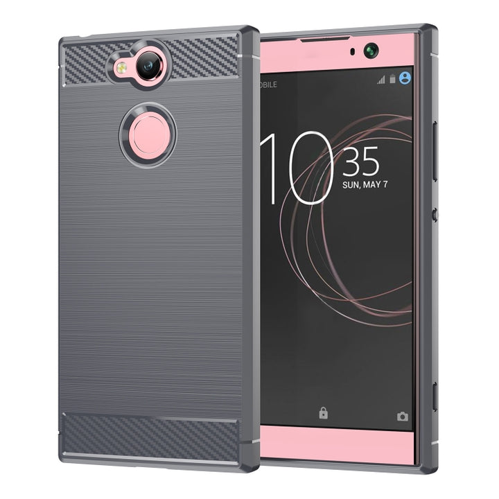 For Sony Xperia XA2 Brushed Texture Carbon Fiber Shockproof TPU Protective Back Case, For Sony Xperia XA2, Sony Xperia XA2