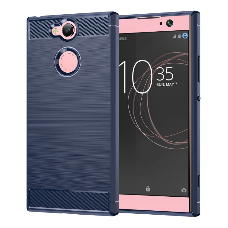 For Sony Xperia XA2 Brushed Texture Carbon Fiber Shockproof TPU Protective Back Case, For Sony Xperia XA2, Sony Xperia XA2