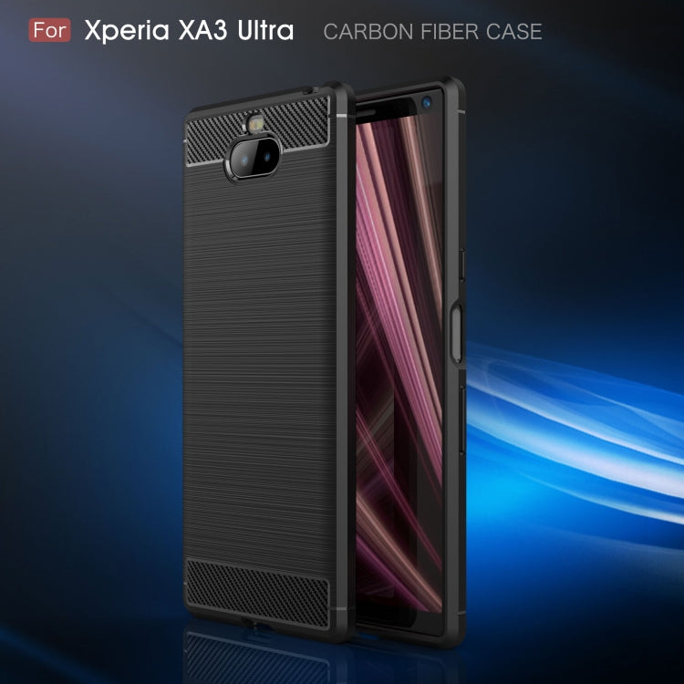 Brushed Texture Carbon Fiber Soft TPU Case for Sony Xperia 10 Plus, For Sony Xperia 10 Plus, Sony Xperia 10 Plus