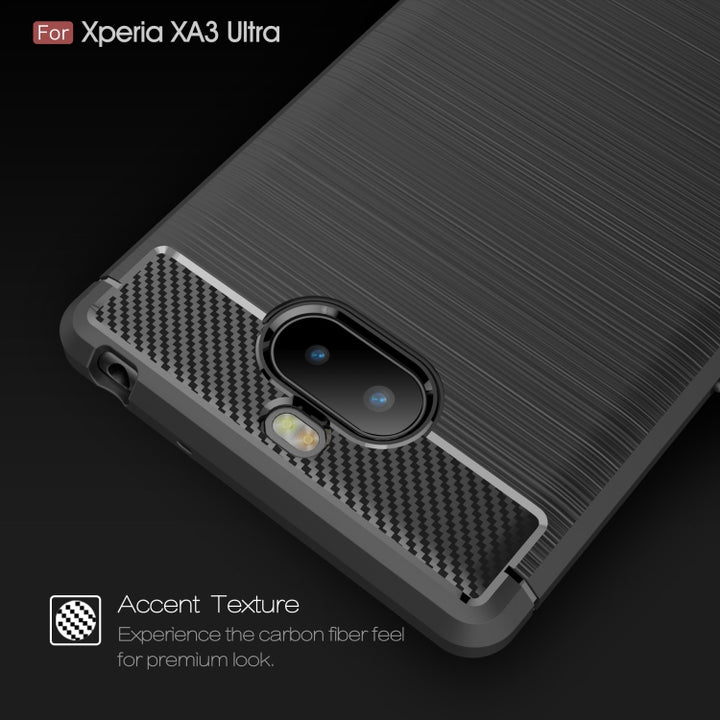 Brushed Texture Carbon Fiber Soft TPU Case for Sony Xperia 10 Plus, For Sony Xperia 10 Plus, Sony Xperia 10 Plus