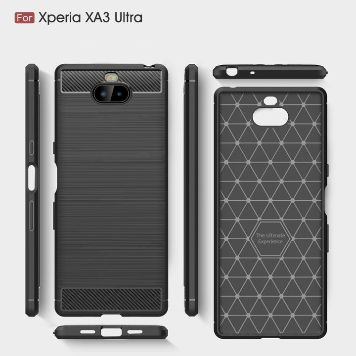 Brushed Texture Carbon Fiber Soft TPU Case for Sony Xperia 10 Plus, For Sony Xperia 10 Plus, Sony Xperia 10 Plus