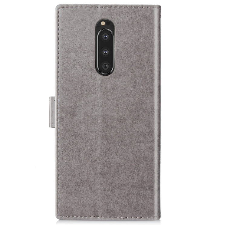 Lucky Clover Pressed Flowers Pattern Leather Case for Sony Xperia 1 / Xperia XZ4, with Holder & Card Slots & Wallet & Hand Strap, For Sony Xperia 1 / Xperia XZ4