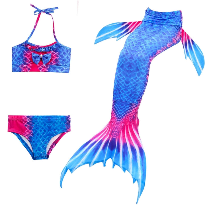 3 PCS / Sets Children Swimming Mermaid Tails Bikini Cosplay Mermaid Swimwear, Size: 110, Size:110