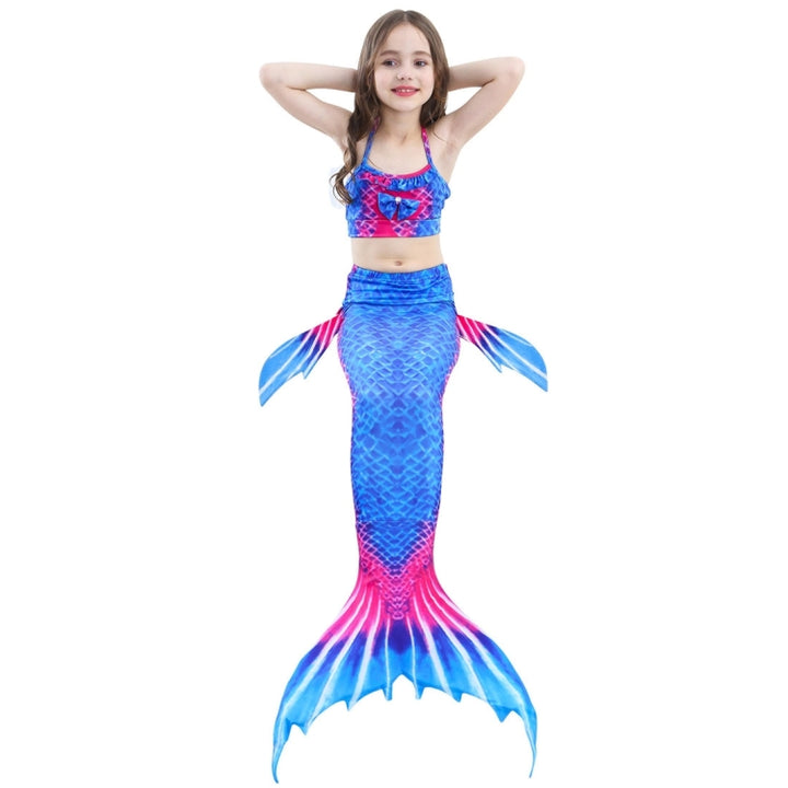 3 PCS / Sets Children Swimming Mermaid Tails Bikini Cosplay Mermaid Swimwear, Size: 110, Size:110