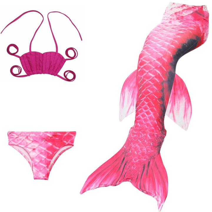 3 PCS / Sets Children Swimming Mermaid Tails Bikini Cosplay Mermaid Swimwear, Size: 130, Size: 130