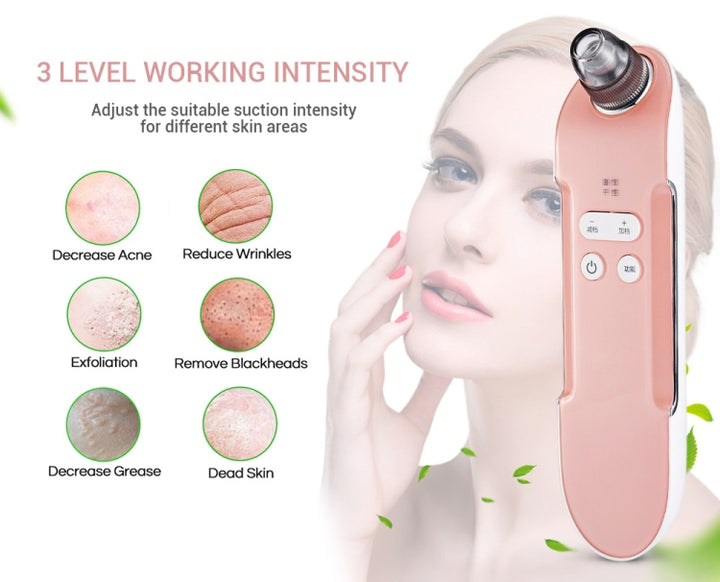 K-SKIN 3 Level Intensity Blackhead Removal Pore Cleaner Suction Rechargeable Black Spot Cleaner Facial Cleaning Machine, KD803A